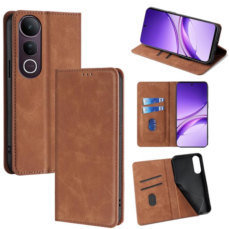 Custodia per telefono in pelle magnetica Skin Feel, For vivo Y39 5G Global, For vivo V50 Lite 5G, For vivo Y29s 5G / Y04 4G, For vivo Y29 4G Global