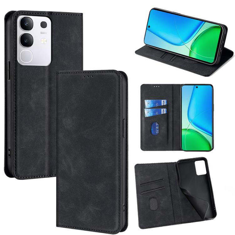 Custodia per telefono in pelle magnetica Skin Feel, For vivo Y39 5G Global, For vivo V50 Lite 5G, For vivo Y29s 5G / Y04 4G, For vivo Y29 4G Global