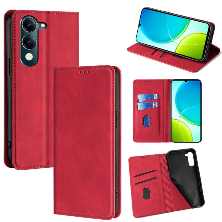 Custodia per telefono in pelle magnetica Skin Feel, For vivo Y39 5G Global, For vivo V50 Lite 5G, For vivo Y29s 5G / Y04 4G, For vivo Y29 4G Global