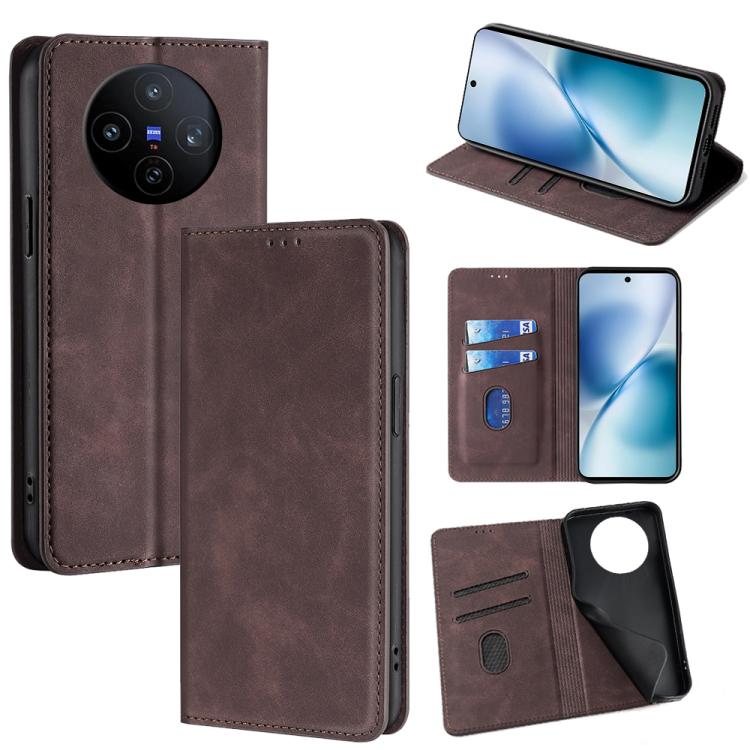 Custodia per telefono in pelle magnetica Skin Feel, For vivo V60 Lite 5G Global, For vivo V60 5G Global, For vivo iQOO Neo 10 5G Global, For vivo X200s 5G