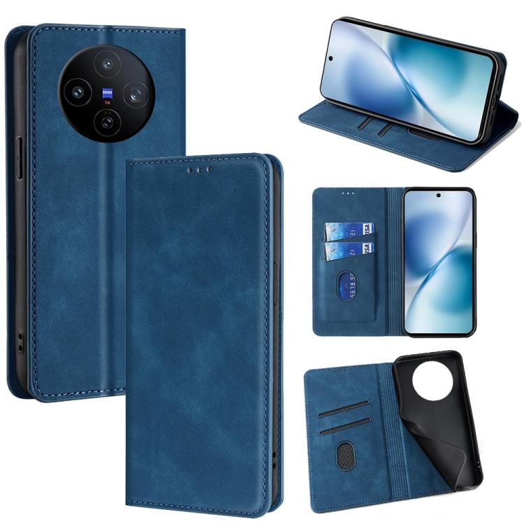 Custodia per telefono in pelle magnetica Skin Feel, For vivo V60 Lite 5G Global, For vivo V60 5G Global, For vivo iQOO Neo 10 5G Global, For vivo X200s 5G