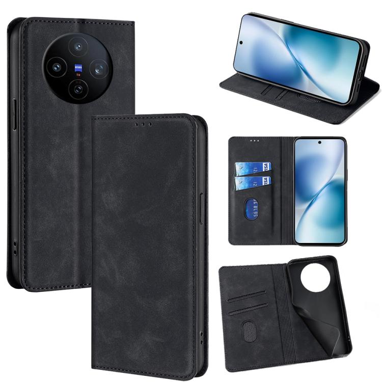 Custodia per telefono in pelle magnetica Skin Feel, For vivo V60 Lite 5G Global, For vivo V60 5G Global, For vivo iQOO Neo 10 5G Global, For vivo X200s 5G