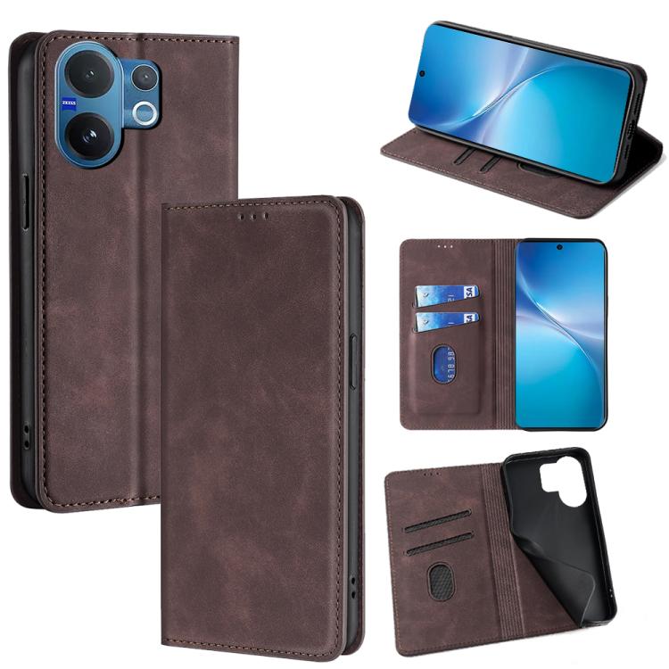 Custodia per telefono in pelle magnetica Skin Feel, For vivo V60 Lite 5G Global, For vivo V60 5G Global, For vivo iQOO Neo 10 5G Global, For vivo X200s 5G