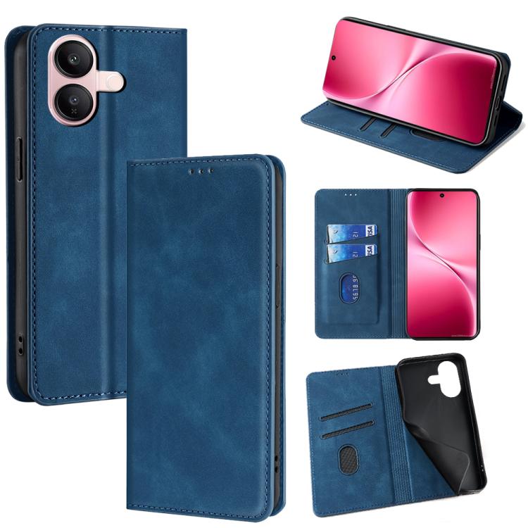 Custodia per telefono in pelle magnetica Skin Feel, For vivo V60 Lite 5G Global, For vivo V60 5G Global, For vivo iQOO Neo 10 5G Global, For vivo X200s 5G
