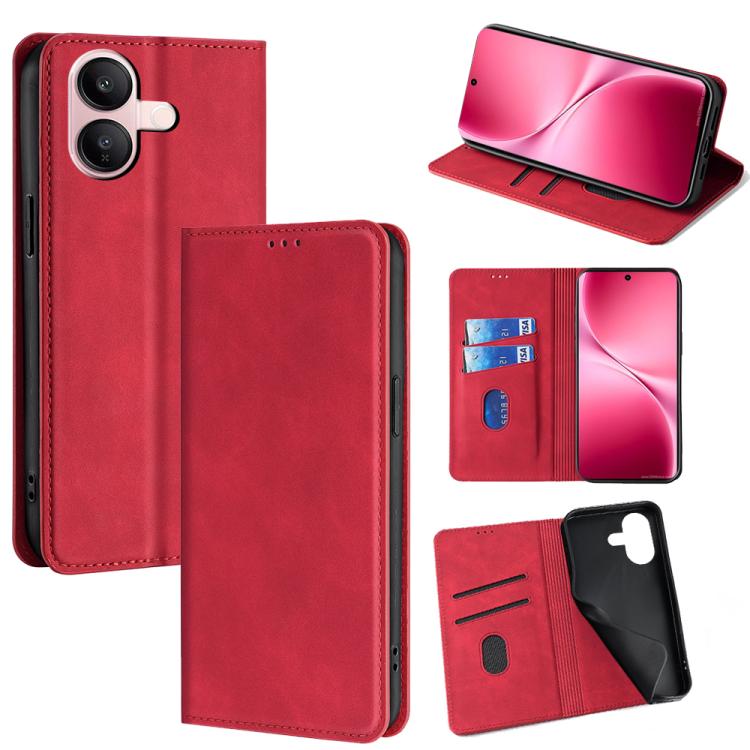 Custodia per telefono in pelle magnetica Skin Feel, For vivo V60 Lite 5G Global, For vivo V60 5G Global, For vivo iQOO Neo 10 5G Global, For vivo X200s 5G