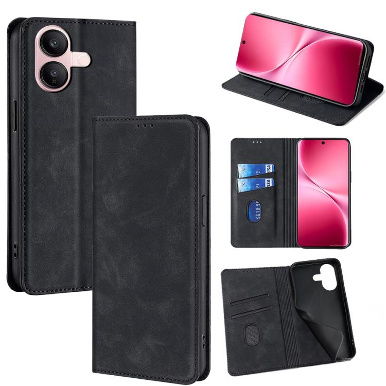 Custodia per telefono in pelle magnetica Skin Feel, For vivo V60 Lite 5G Global, For vivo V60 5G Global, For vivo iQOO Neo 10 5G Global, For vivo X200s 5G