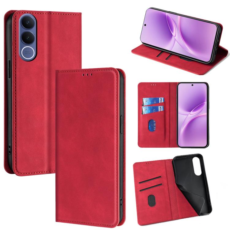 Custodia per telefono in pelle magnetica Skin Feel, For vivo X300s 5G, For vivo V70 FE 5G, For vivo Y05 4G, For vivo Y500i 5G