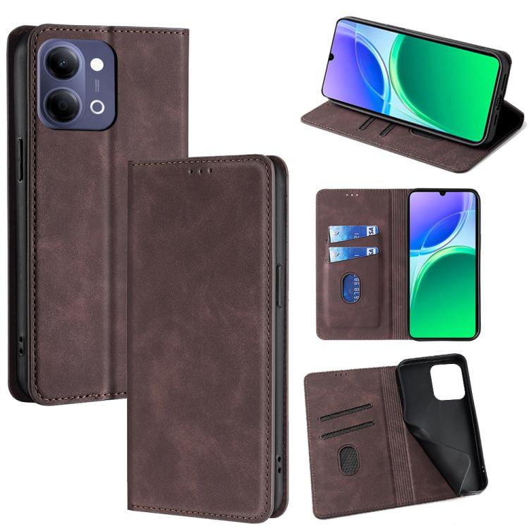 Custodia per telefono in pelle magnetica Skin Feel, For vivo X300s 5G, For vivo V70 FE 5G, For vivo Y05 4G, For vivo Y500i 5G