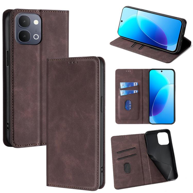 Custodia per telefono in pelle magnetica Skin Feel, For vivo X300s 5G, For vivo V70 FE 5G, For vivo Y05 4G, For vivo Y500i 5G