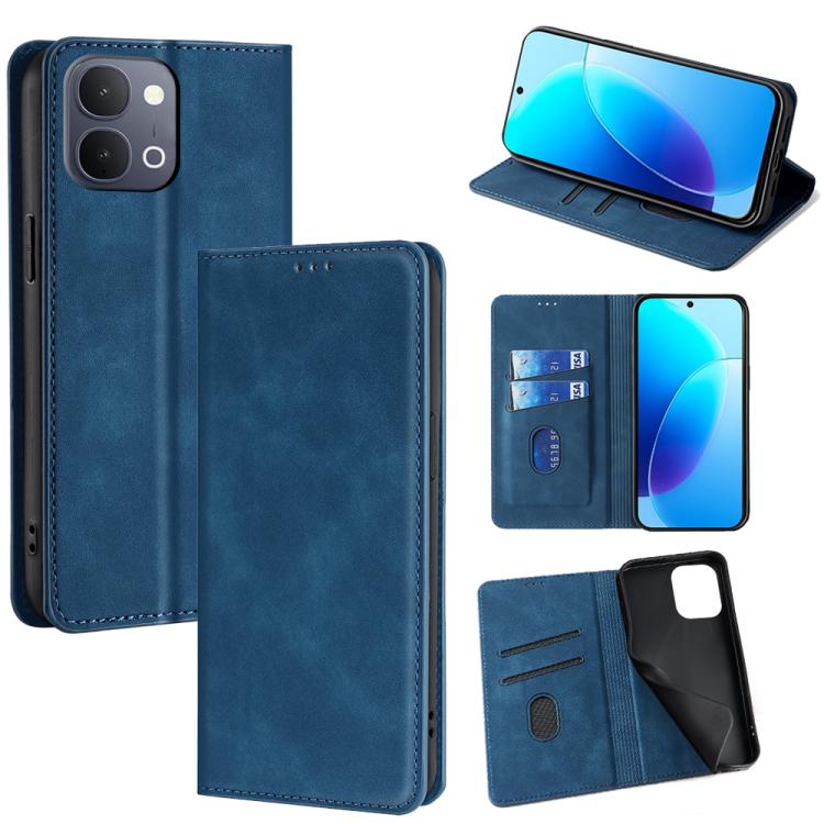 Custodia per telefono in pelle magnetica Skin Feel, For vivo X300s 5G, For vivo V70 FE 5G, For vivo Y05 4G, For vivo Y500i 5G