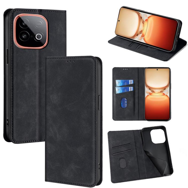 Custodia per telefono in pelle magnetica Skin Feel, For vivo V60 Lite 5G Global, For vivo V60 5G Global, For vivo iQOO Neo 10 5G Global, For vivo X200s 5G