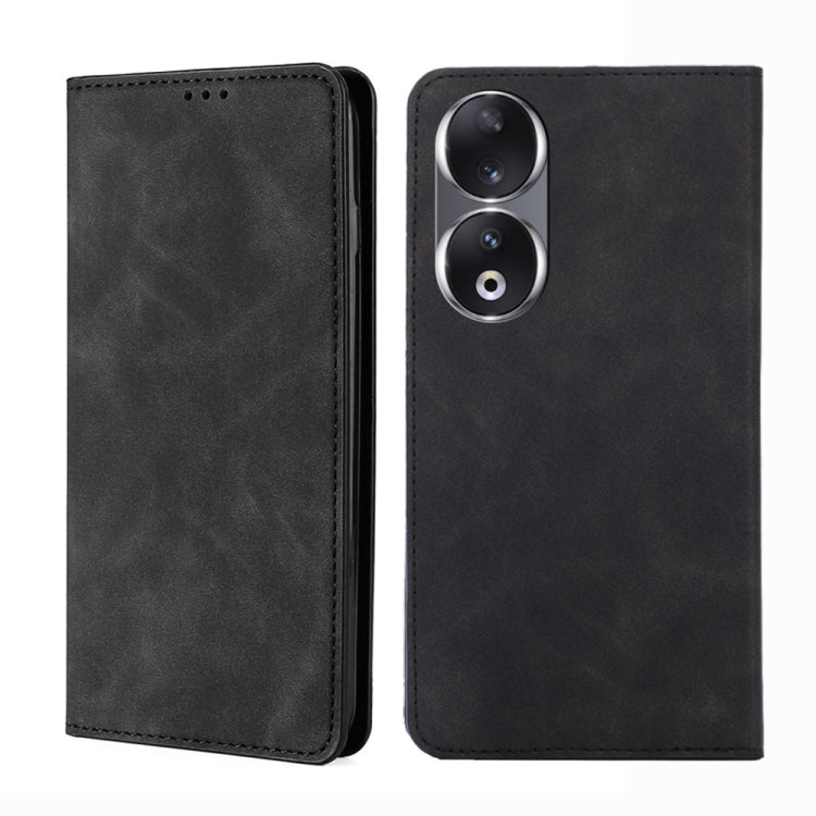 Custodia per telefono in pelle magnetica Skin Feel, For Honor 90 Pro 5G, For Honor 90 5G