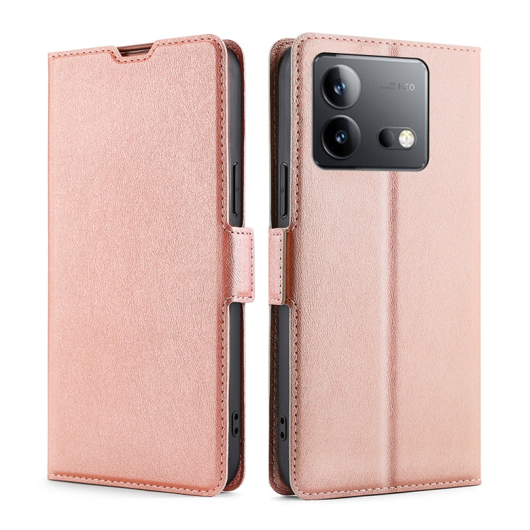 Custodia per telefono in pelle flip orizzontale con fibbia laterale ultrasottile, For vivo Y100 5G IDN, For vivo V29e 5G, For vivo Y35+ 5G, For vivo S17 Pro 5G, For vivo S17 5G, For vivo iQOO Neo 8 5G / 8 Pro 5G