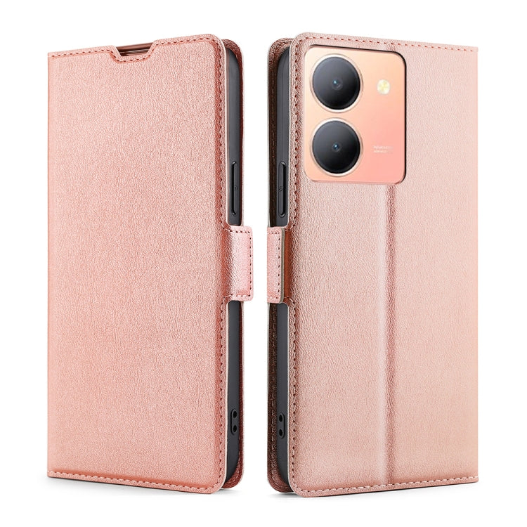 Custodia per telefono in pelle flip orizzontale con fibbia laterale ultrasottile, For vivo Y78 5G, For vivo Y27 4G