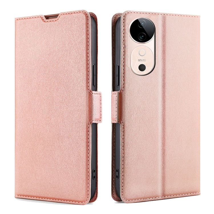 Custodia per telefono in pelle flip orizzontale con fibbia laterale ultrasottile, For vivo V50 5G, For vivo X200 Pro 5G, For vivo Y300 Pro 5G, For vivo S19 Pro, For vivo S19, For vivo Y28 4G