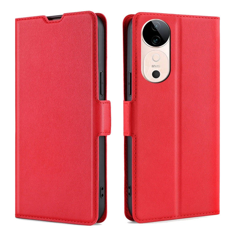 Custodia per telefono in pelle flip orizzontale con fibbia laterale ultrasottile, For vivo V50 5G, For vivo X200 Pro 5G, For vivo Y300 Pro 5G, For vivo S19 Pro, For vivo S19, For vivo Y28 4G