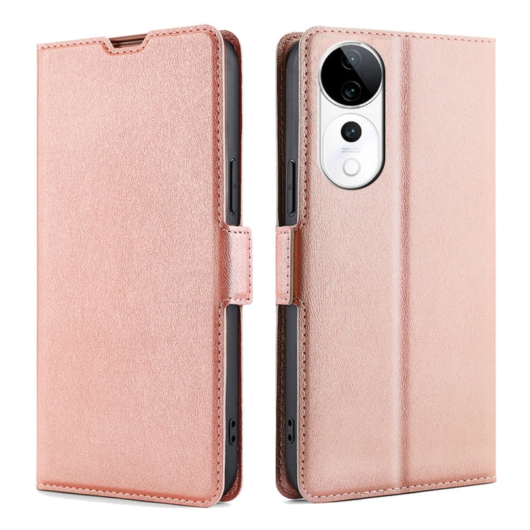 Custodia per telefono in pelle flip orizzontale con fibbia laterale ultrasottile, For vivo V50 5G, For vivo X200 Pro 5G, For vivo Y300 Pro 5G, For vivo S19 Pro, For vivo S19, For vivo Y28 4G