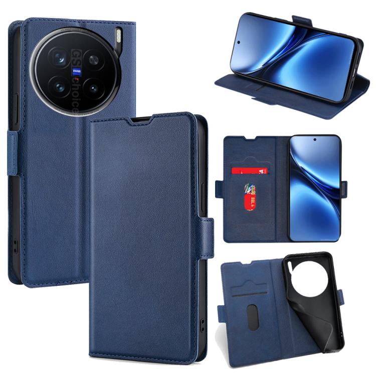 Custodia per telefono in pelle flip orizzontale con fibbia laterale ultrasottile, For vivo V50 5G, For vivo X200 Pro 5G, For vivo Y300 Pro 5G, For vivo S19 Pro, For vivo S19, For vivo Y28 4G