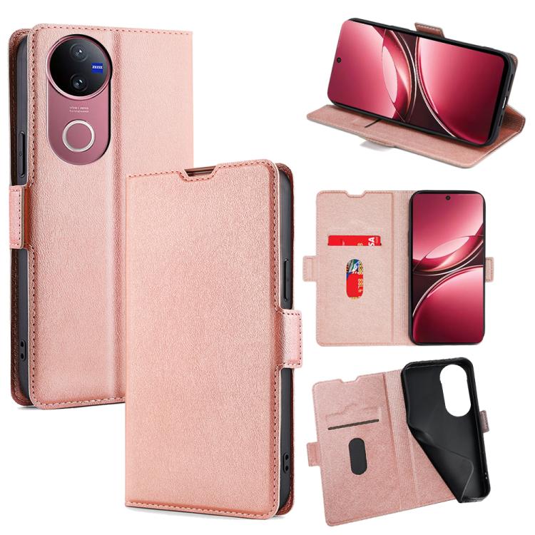 Custodia per telefono in pelle flip orizzontale con fibbia laterale ultrasottile, For vivo V50 5G, For vivo X200 Pro 5G, For vivo Y300 Pro 5G, For vivo S19 Pro, For vivo S19, For vivo Y28 4G