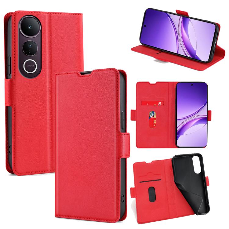 Custodia per telefono in pelle flip orizzontale con fibbia laterale ultrasottile, For vivo iQOO Neo 10 5G Global, For vivo X200s 5G, For vivo Y39 5G Global, For vivo V50 Lite 5G, For vivo Y29s 5G / Y04 4G, For vivo Y29 4G Global