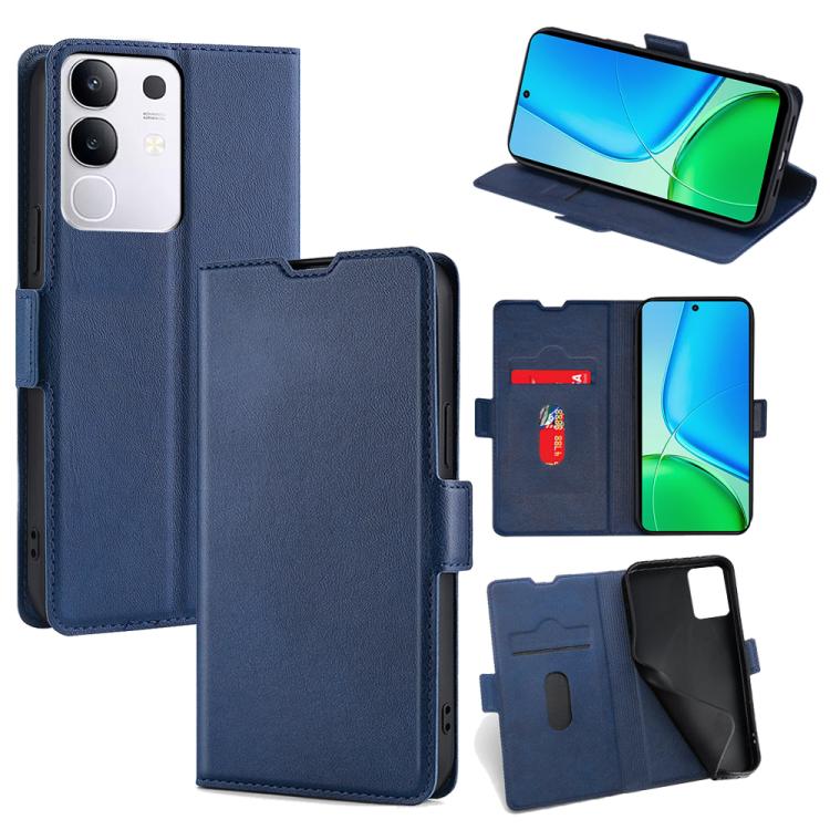 Custodia per telefono in pelle flip orizzontale con fibbia laterale ultrasottile, For vivo iQOO Neo 10 5G Global, For vivo X200s 5G, For vivo Y39 5G Global, For vivo V50 Lite 5G, For vivo Y29s 5G / Y04 4G, For vivo Y29 4G Global