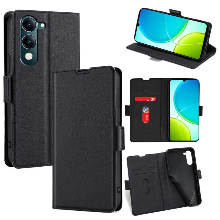 Custodia per telefono in pelle flip orizzontale con fibbia laterale ultrasottile, For vivo iQOO Neo 10 5G Global, For vivo X200s 5G, For vivo Y39 5G Global, For vivo V50 Lite 5G, For vivo Y29s 5G / Y04 4G, For vivo Y29 4G Global