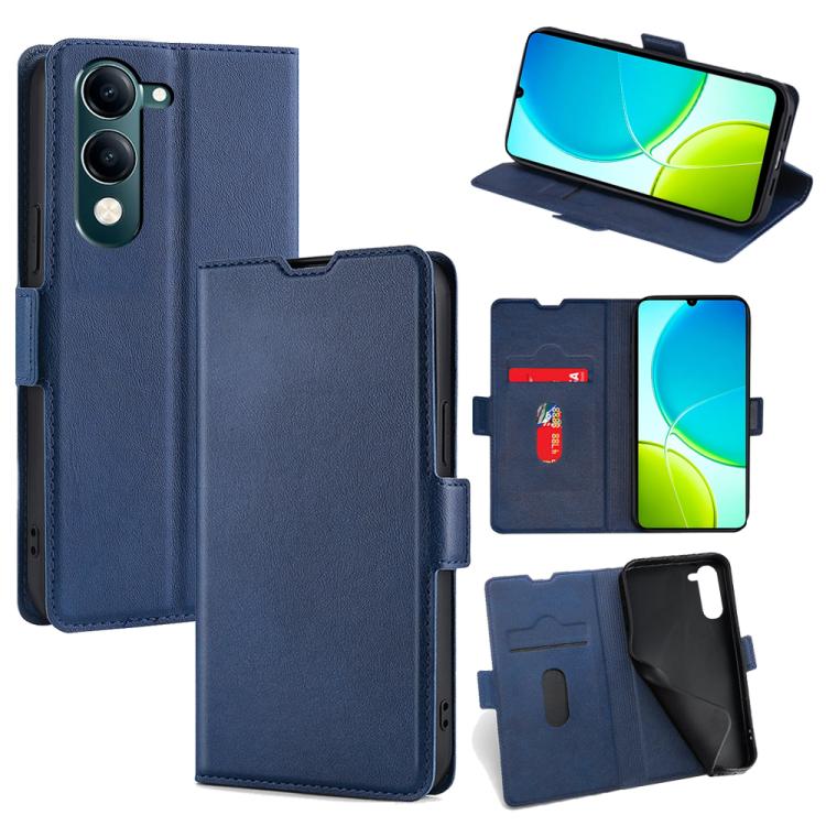 Custodia per telefono in pelle flip orizzontale con fibbia laterale ultrasottile, For vivo iQOO Neo 10 5G Global, For vivo X200s 5G, For vivo Y39 5G Global, For vivo V50 Lite 5G, For vivo Y29s 5G / Y04 4G, For vivo Y29 4G Global