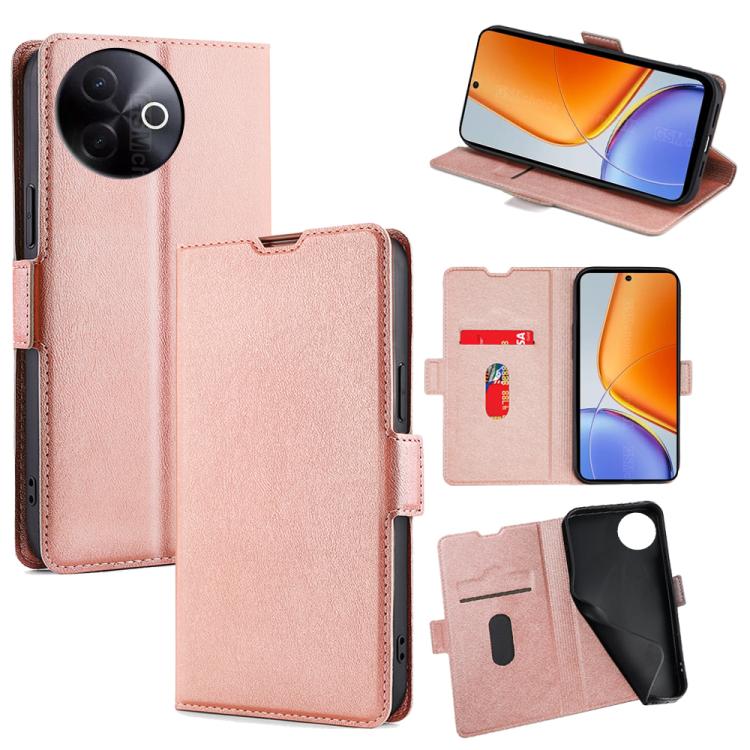 Custodia per telefono in pelle flip orizzontale con fibbia laterale ultrasottile, For vivo iQOO Neo 10 5G Global, For vivo X200s 5G, For vivo Y39 5G Global, For vivo V50 Lite 5G, For vivo Y29s 5G / Y04 4G, For vivo Y29 4G Global