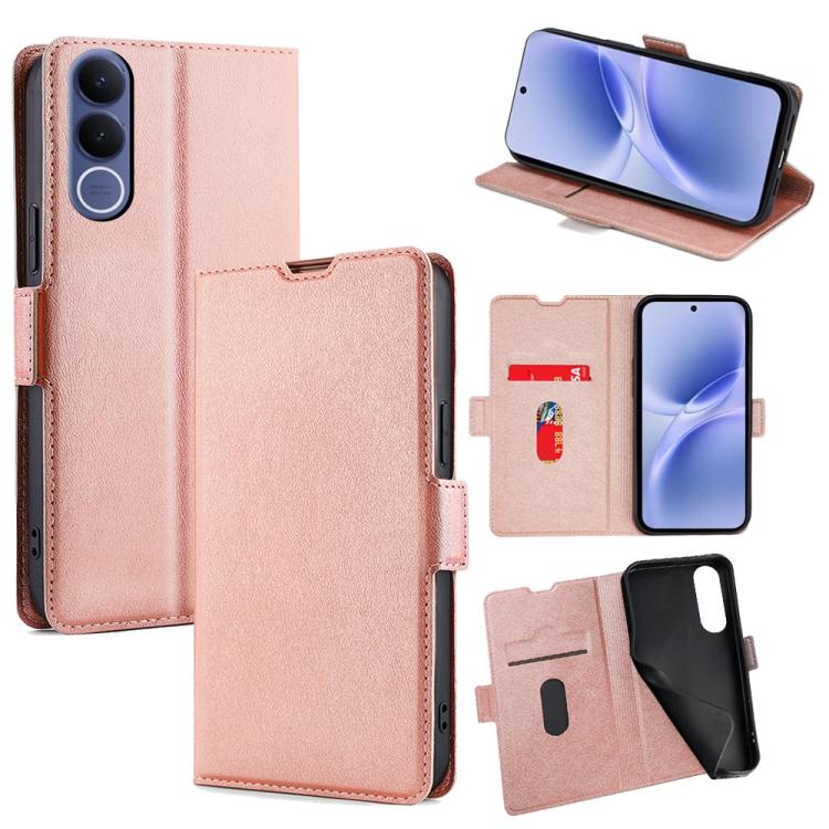Custodia per telefono in pelle flip orizzontale con fibbia laterale ultrasottile, For vivo X300s 5G, For vivo V70 FE 5G, For vivo Y05 4G, For vivo Y500i 5G, For vivo X300 Ultra 5G, For vivo S50 Pro mini 5G