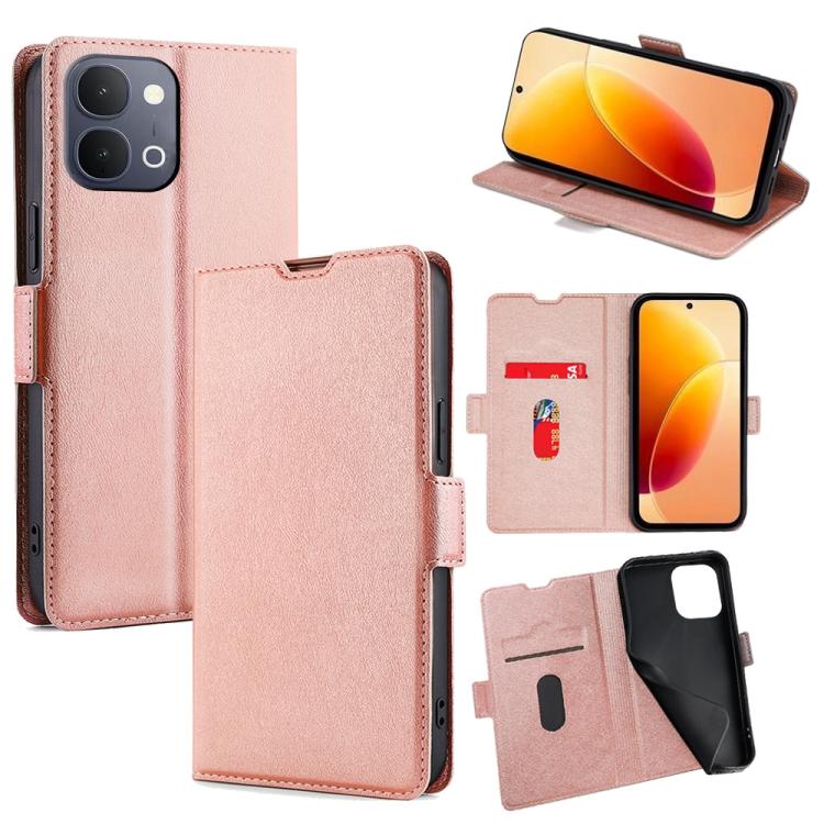 Custodia per telefono in pelle flip orizzontale con fibbia laterale ultrasottile, For vivo X300s 5G, For vivo V70 FE 5G, For vivo Y05 4G, For vivo Y500i 5G, For vivo X300 Ultra 5G, For vivo S50 Pro mini 5G