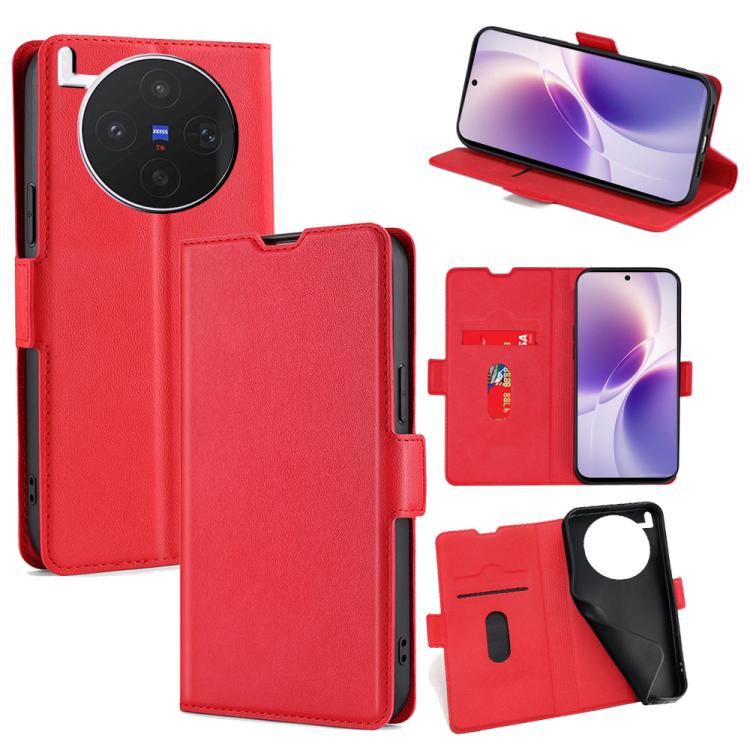 Custodia per telefono in pelle flip orizzontale con fibbia laterale ultrasottile, For vivo X300s 5G, For vivo V70 FE 5G, For vivo Y05 4G, For vivo Y500i 5G, For vivo X300 Ultra 5G, For vivo S50 Pro mini 5G