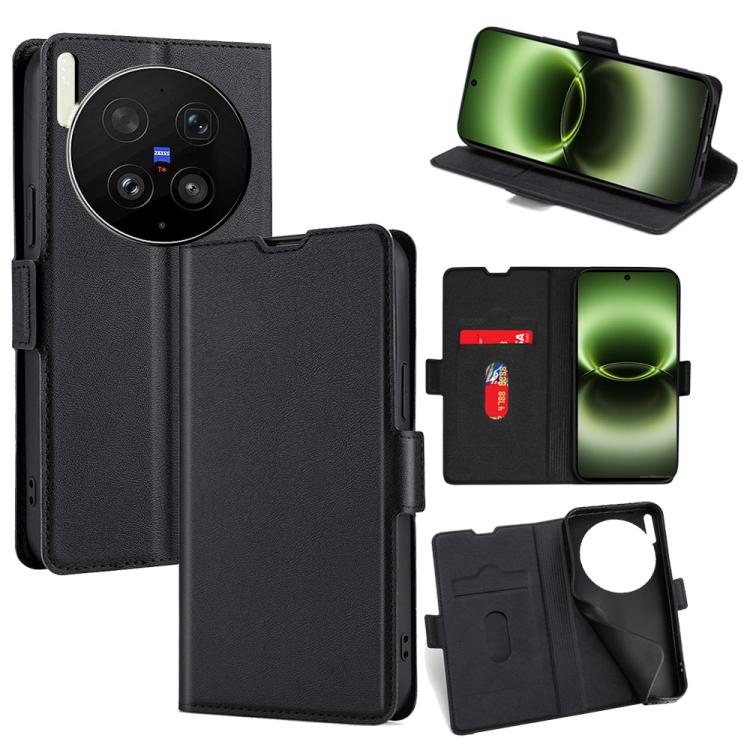 Custodia per telefono in pelle flip orizzontale con fibbia laterale ultrasottile, For vivo X300s 5G, For vivo V70 FE 5G, For vivo Y05 4G, For vivo Y500i 5G, For vivo X300 Ultra 5G, For vivo S50 Pro mini 5G
