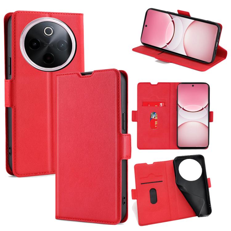 Custodia per telefono in pelle flip orizzontale con fibbia laterale ultrasottile, For vivo V50 5G, For vivo X200 Pro 5G, For vivo Y300 Pro 5G, For vivo S19 Pro, For vivo S19, For vivo Y28 4G