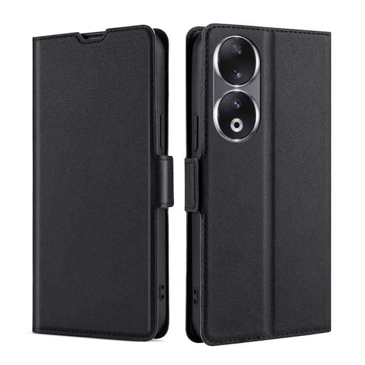 Custodia per telefono in pelle flip orizzontale con fibbia laterale ultrasottile, For Honor 90 5G