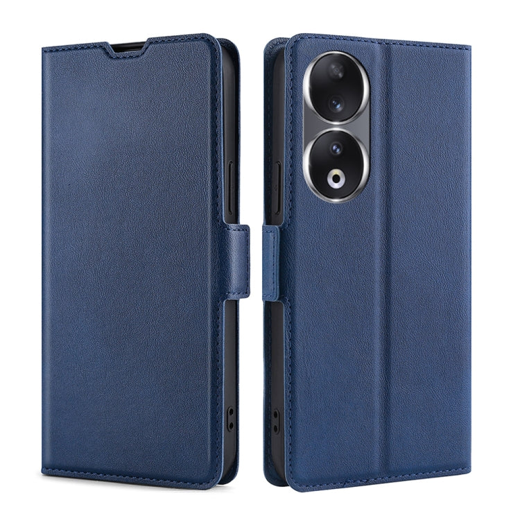 Custodia per telefono in pelle flip orizzontale con fibbia laterale ultrasottile, For Honor 90 5G