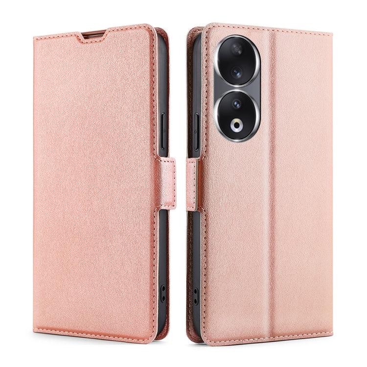 Custodia per telefono in pelle flip orizzontale con fibbia laterale ultrasottile, For Honor 90 5G