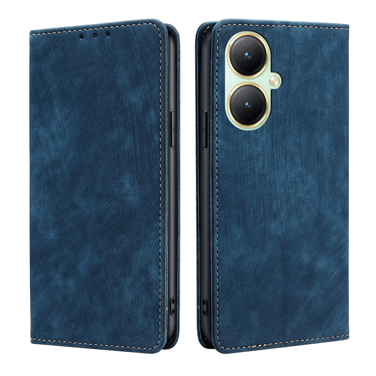 Custodia per telefono in pelle magnetica con spazzola antifurto RFID, For vivo V29e 5G, For vivo Y35+ 5G, For vivo S17 5G / S17 Pro 5G, For vivo iQOO Neo 8 / 8 Pro 5G