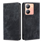 Custodia per telefono in pelle magnetica con spazzola antifurto RFID, For vivo Y78 5G, For vivo Y27 4G