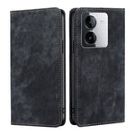 Custodia per telefono in pelle magnetica con spazzola antifurto RFID, For vivo iQOO Z9 Turbo, For vivo Y03 4G, For vivo Y100 5G IDN, For vivo Y78T 5G / iQOO Z8x 5G