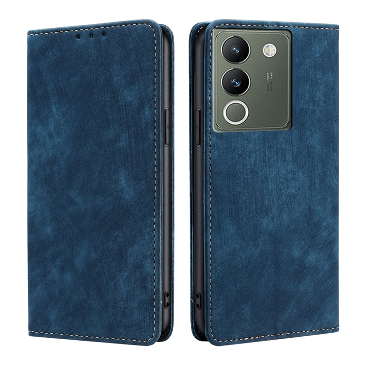 Custodia per telefono in pelle magnetica con spazzola antifurto RFID, For vivo V29e 5G, For vivo Y35+ 5G, For vivo S17 5G / S17 Pro 5G, For vivo iQOO Neo 8 / 8 Pro 5G
