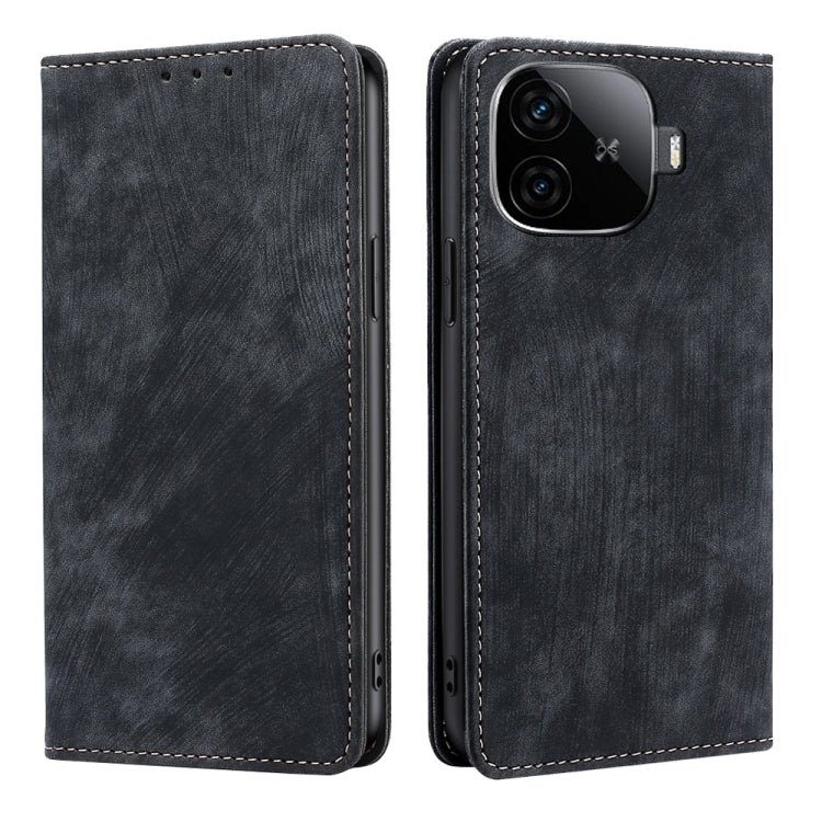 Custodia per telefono in pelle magnetica con spazzola antifurto RFID, For vivo iQOO Z9 Turbo, For vivo Y03 4G, For vivo Y100 5G IDN, For vivo Y78T 5G / iQOO Z8x 5G