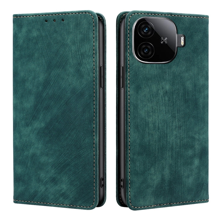 Custodia per telefono in pelle magnetica con spazzola antifurto RFID, For vivo iQOO Z9 Turbo, For vivo Y03 4G, For vivo Y100 5G IDN, For vivo Y78T 5G / iQOO Z8x 5G