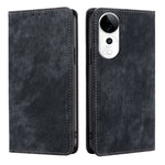 Custodia per telefono in pelle magnetica con spazzola antifurto RFID, For vivo Y300 Pro 5G, For vivo S19 Pro, For vivo S19, For vivo Y28 4G