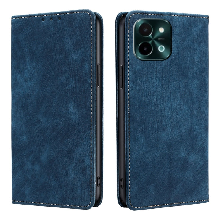 Custodia per telefono in pelle magnetica con spazzola antifurto RFID, For vivo Y300 Pro 5G, For vivo S19 Pro, For vivo S19, For vivo Y28 4G