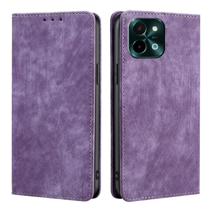 Custodia per telefono in pelle magnetica con spazzola antifurto RFID, For vivo Y300 Pro 5G, For vivo S19 Pro, For vivo S19, For vivo Y28 4G