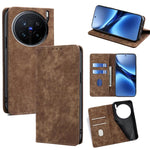 Custodia per telefono in pelle magnetica con spazzola antifurto RFID, For vivo Y29s 5G / Y04 4G, For vivo Y29 4G Global, For vivo V50 5G, For vivo X200 Pro 5G