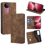 Custodia per telefono in pelle magnetica con spazzola antifurto RFID, For vivo Y29s 5G / Y04 4G, For vivo Y29 4G Global, For vivo V50 5G, For vivo X200 Pro 5G