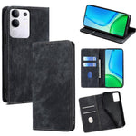 Custodia per telefono in pelle magnetica con spazzola antifurto RFID, For vivo Y29s 5G / Y04 4G, For vivo Y29 4G Global, For vivo V50 5G, For vivo X200 Pro 5G