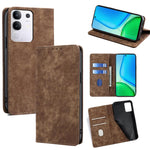 Custodia per telefono in pelle magnetica con spazzola antifurto RFID, For vivo Y29s 5G / Y04 4G, For vivo Y29 4G Global, For vivo V50 5G, For vivo X200 Pro 5G