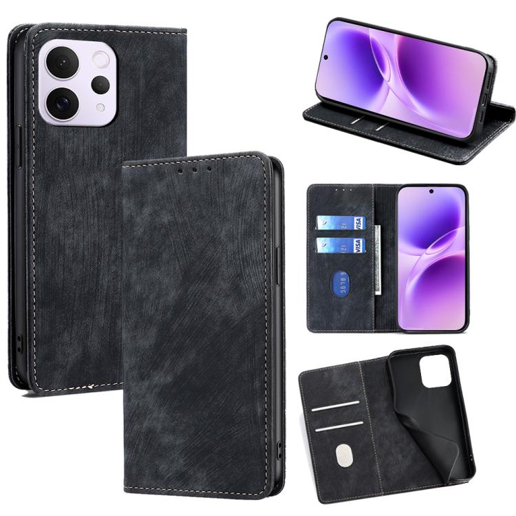 Custodia per telefono in pelle magnetica con spazzola antifurto RFID, For vivo X300 Ultra 5G, For vivo S50 Pro mini 5G, For vivo S50 5G, For vivo X300 Pro 5G